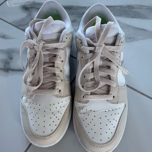 Nike Dunk Low White and Tan Sneakers - Picture 4 of 6